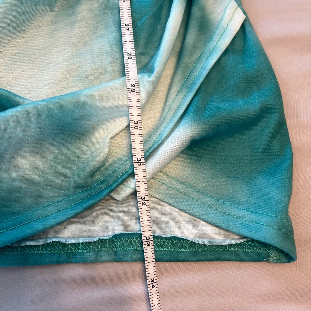 Teal Tie-Dye Dress with Knot Detail - Picture 6 of 8